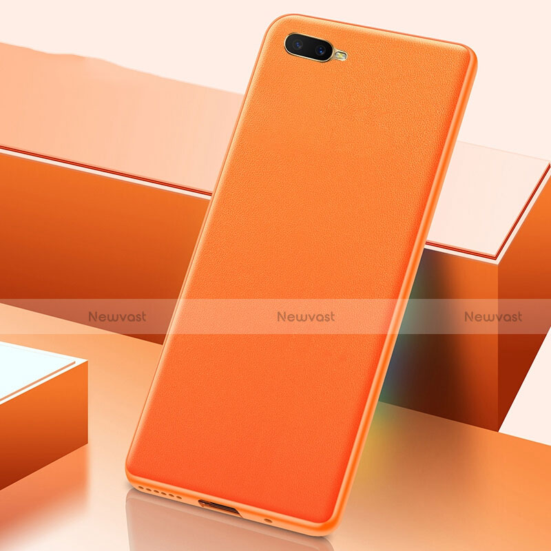 Soft Luxury Leather Snap On Case Cover R02 for Oppo K1 Orange