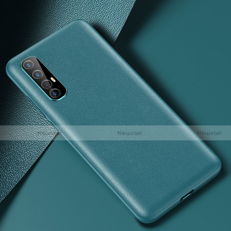 Soft Luxury Leather Snap On Case Cover R02 for Oppo Reno3 Pro Green