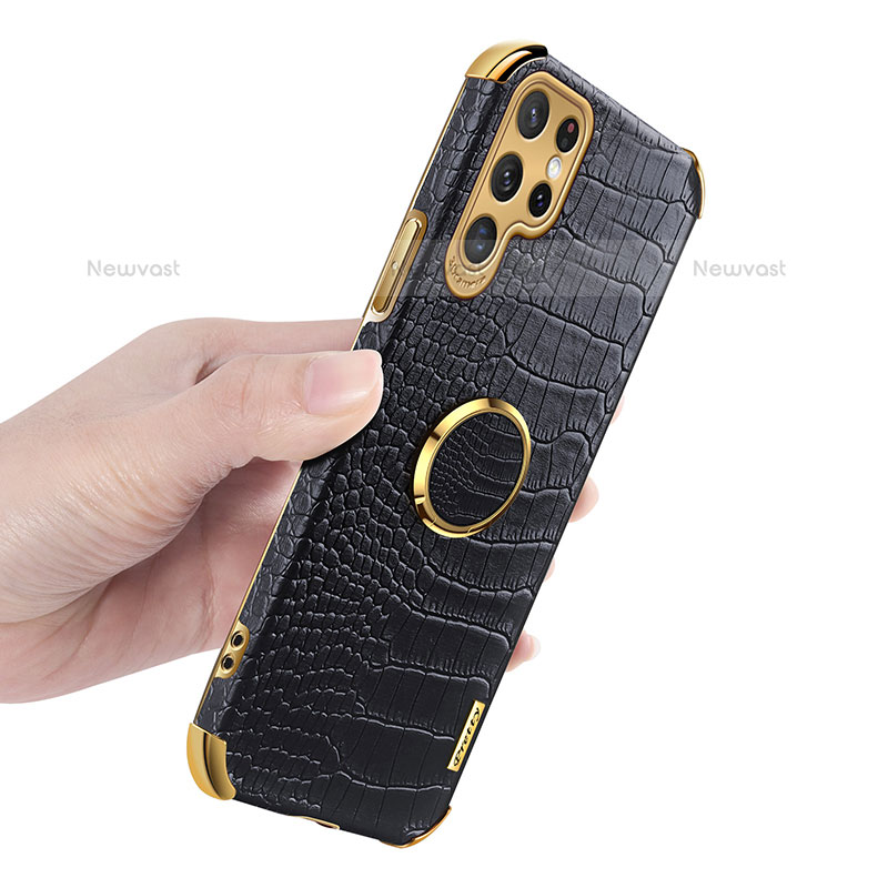 Soft Luxury Leather Snap On Case Cover R02 for Samsung Galaxy S22 Ultra 5G