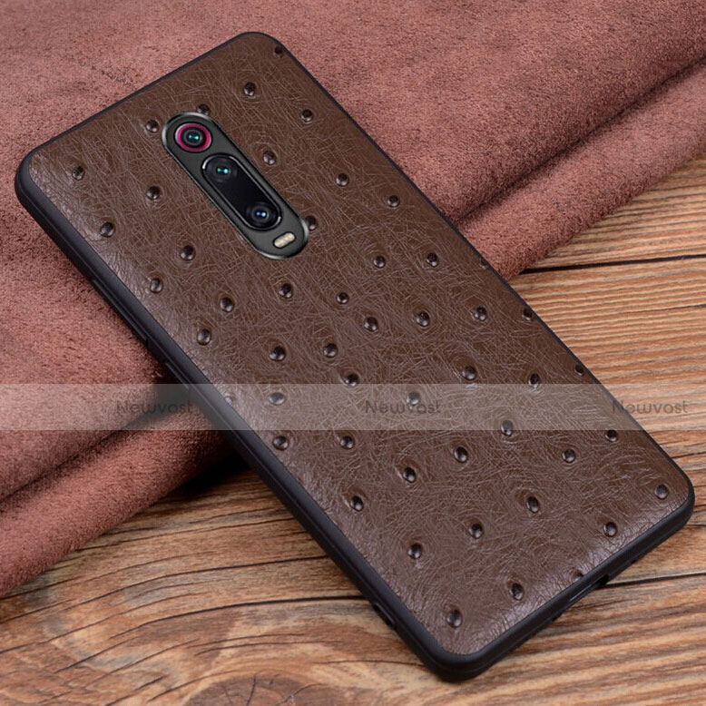 Soft Luxury Leather Snap On Case Cover R02 for Xiaomi Mi 9T Brown