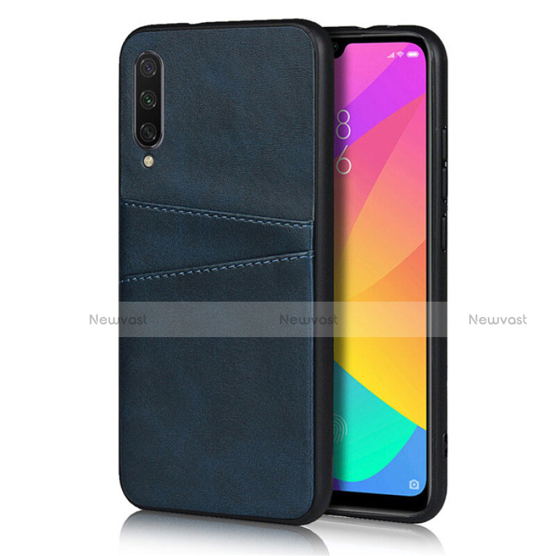 Soft Luxury Leather Snap On Case Cover R02 for Xiaomi Mi A3 Blue