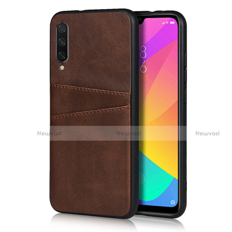 Soft Luxury Leather Snap On Case Cover R02 for Xiaomi Mi A3 Brown