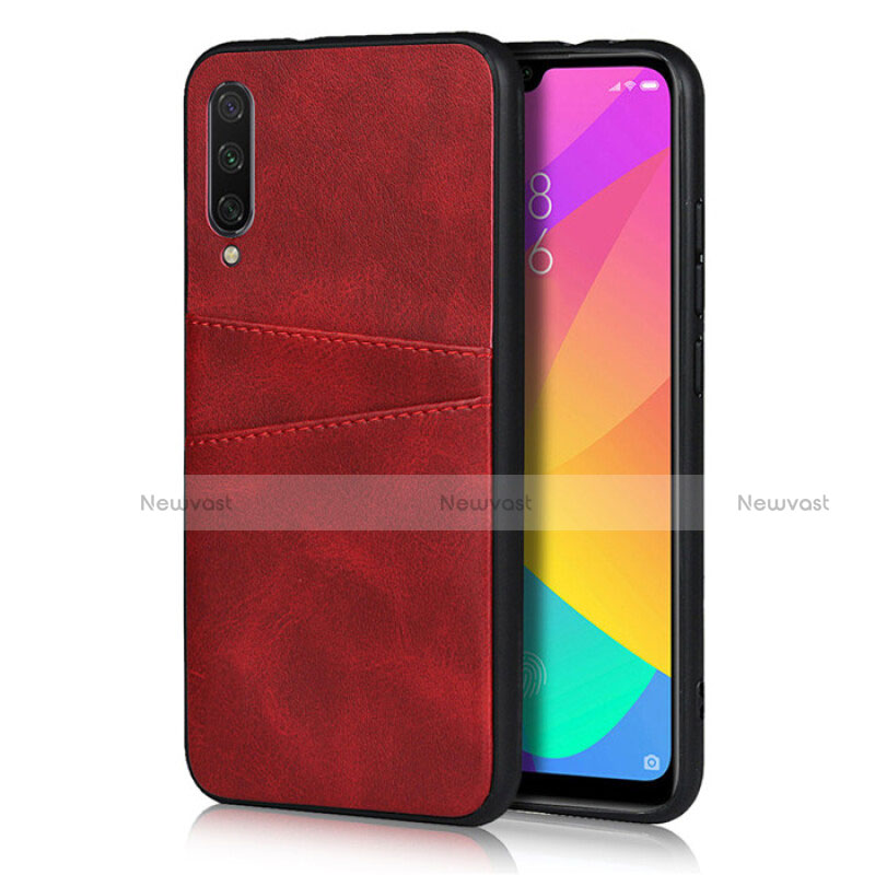 Soft Luxury Leather Snap On Case Cover R02 for Xiaomi Mi A3 Red