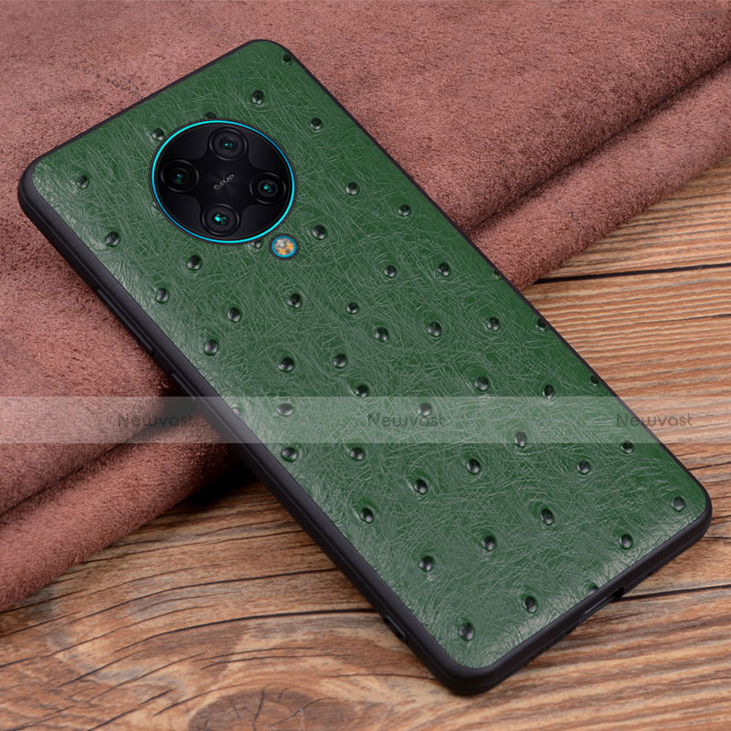 Soft Luxury Leather Snap On Case Cover R02 for Xiaomi Poco F2 Pro Green