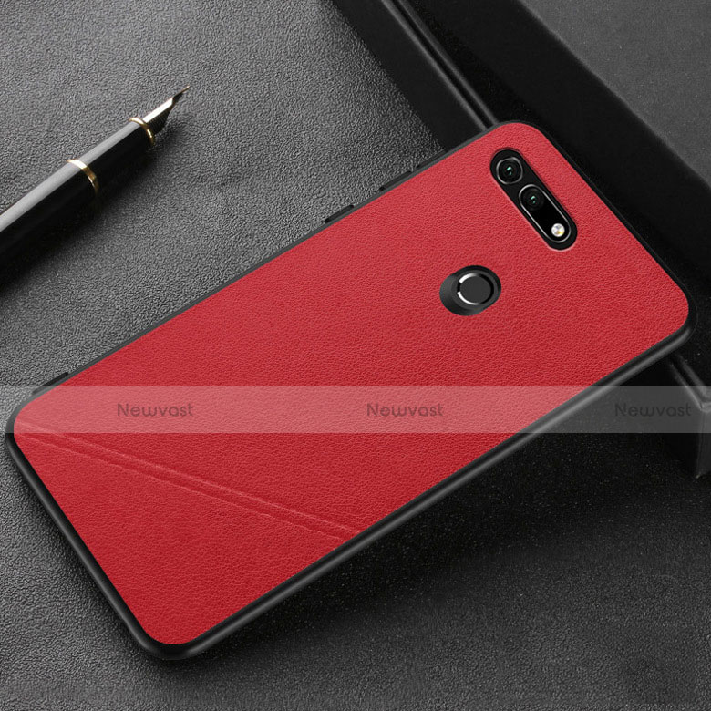 Soft Luxury Leather Snap On Case Cover R03 for Huawei Honor V20 Red