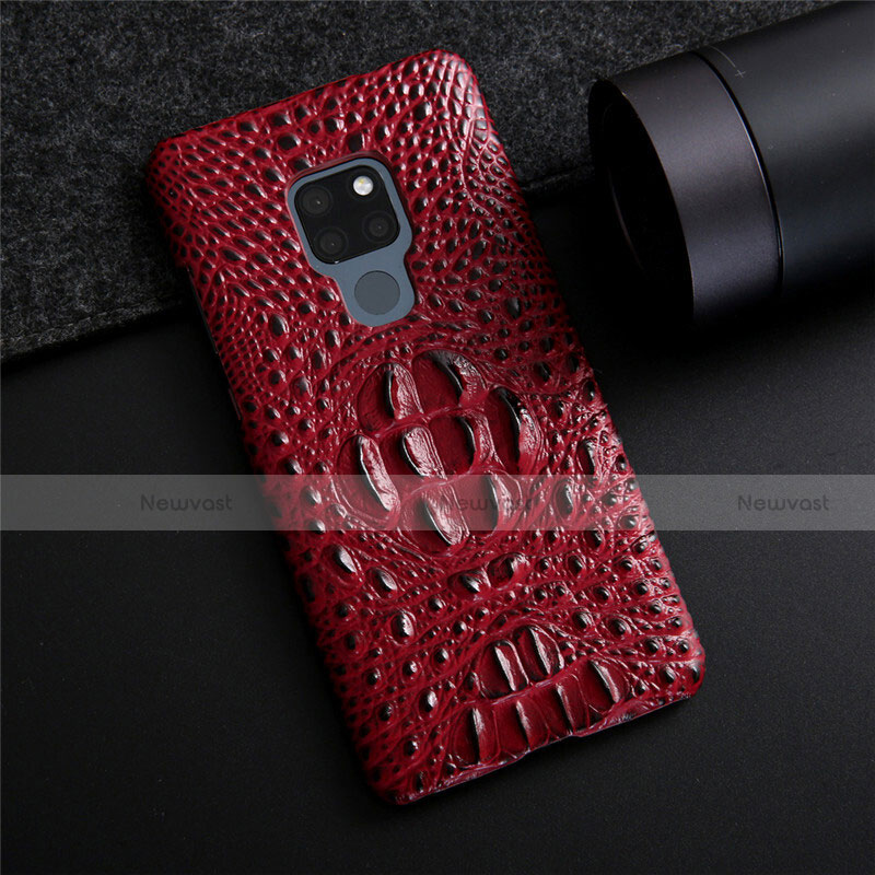 Soft Luxury Leather Snap On Case Cover R03 for Huawei Mate 20 Red