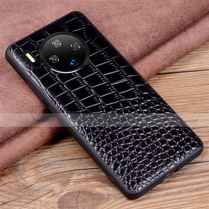 Soft Luxury Leather Snap On Case Cover R03 for Huawei Mate 30 5G Black