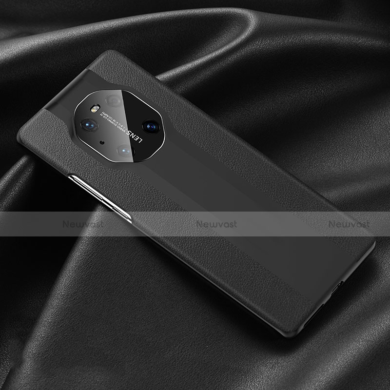 Soft Luxury Leather Snap On Case Cover R03 for Huawei Mate 40E Pro 5G Black