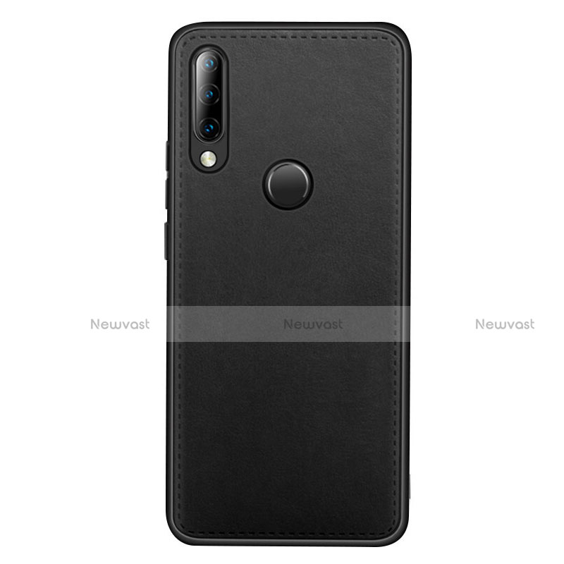 Soft Luxury Leather Snap On Case Cover R03 for Huawei Nova 4e Black