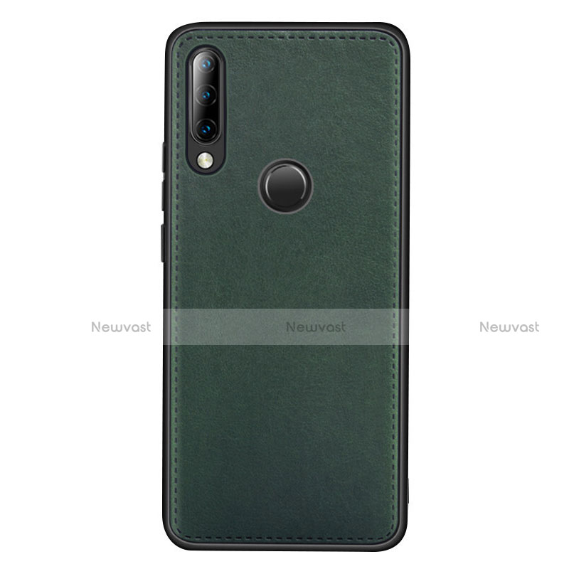 Soft Luxury Leather Snap On Case Cover R03 for Huawei Nova 4e Green