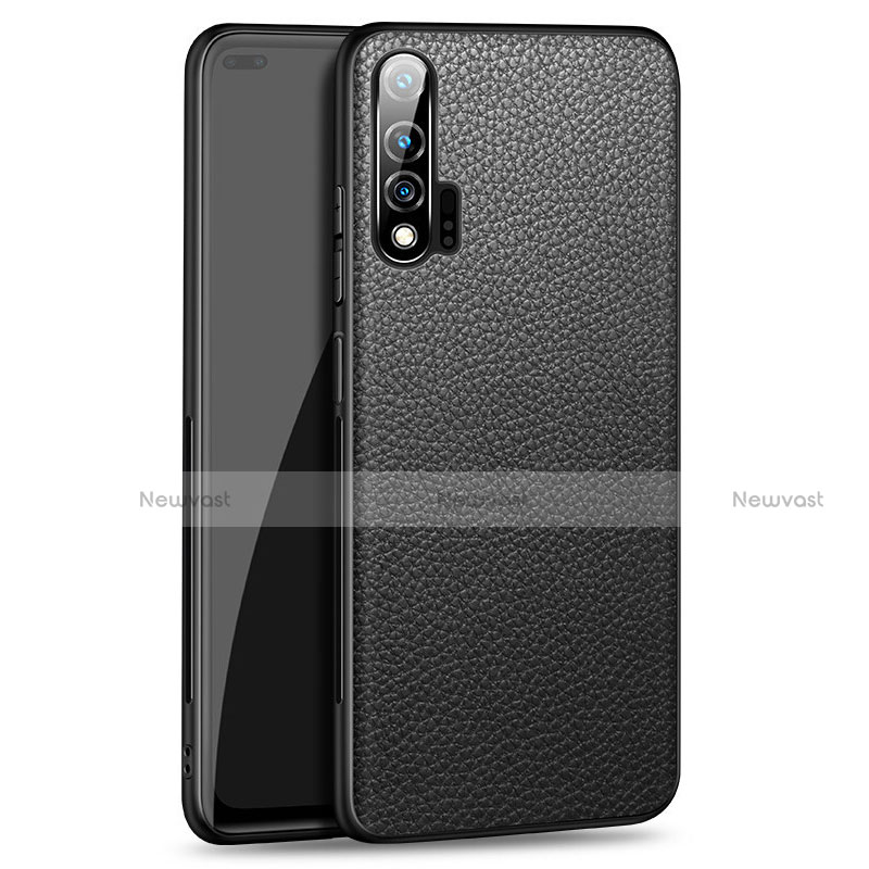 Soft Luxury Leather Snap On Case Cover R03 for Huawei Nova 6 Black