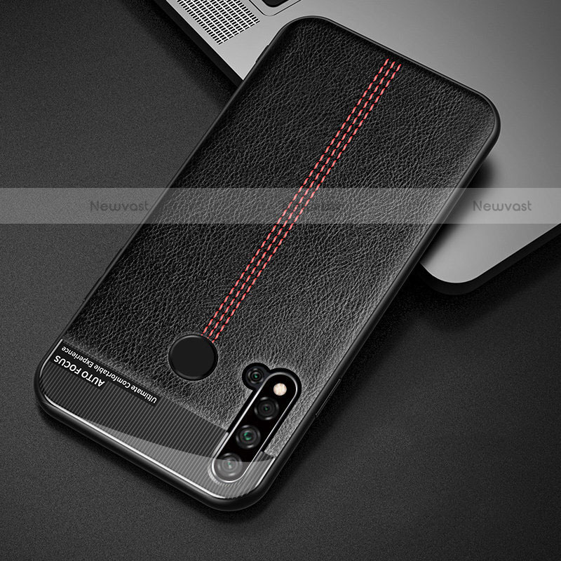 Soft Luxury Leather Snap On Case Cover R03 for Huawei P20 Lite (2019) Black