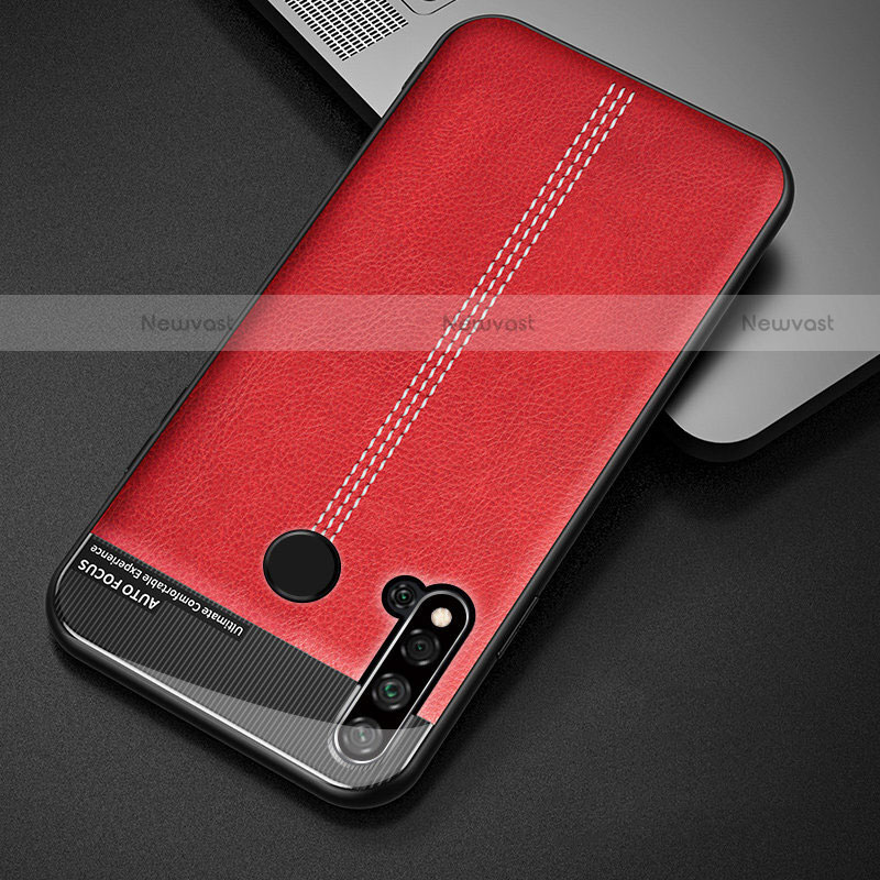 Soft Luxury Leather Snap On Case Cover R03 for Huawei P20 Lite (2019) Red