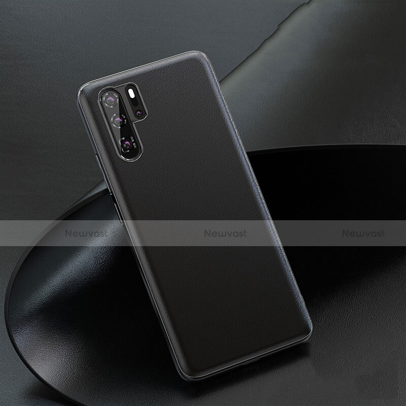 Soft Luxury Leather Snap On Case Cover R03 for Huawei P30 Pro New Edition Black