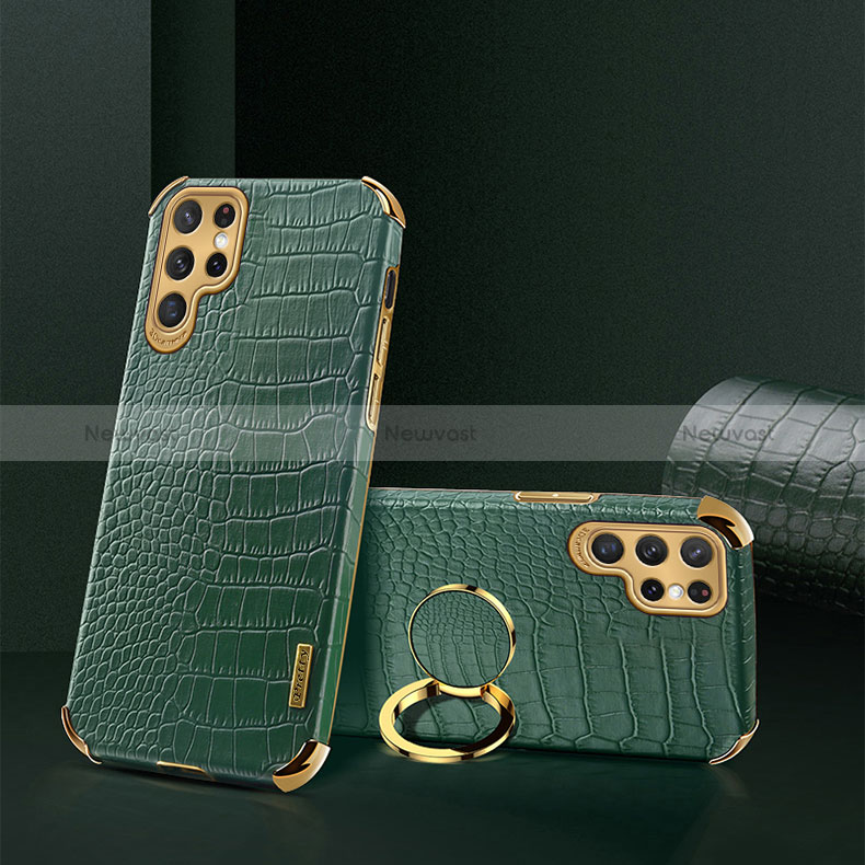 Soft Luxury Leather Snap On Case Cover R03 for Samsung Galaxy S24 Ultra 5G Green