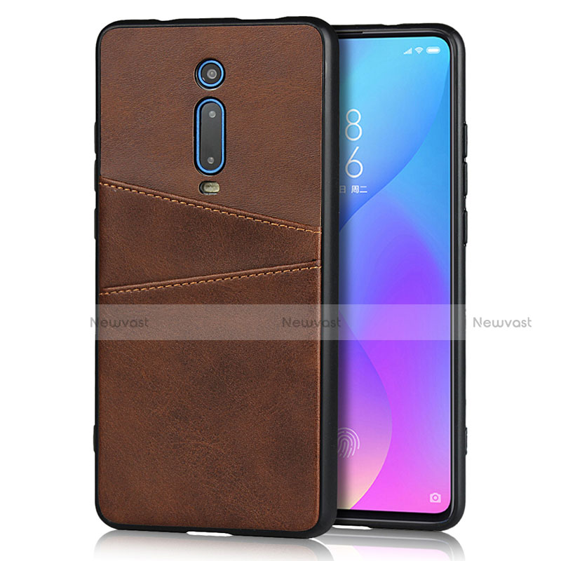 Soft Luxury Leather Snap On Case Cover R03 for Xiaomi Mi 9T Brown