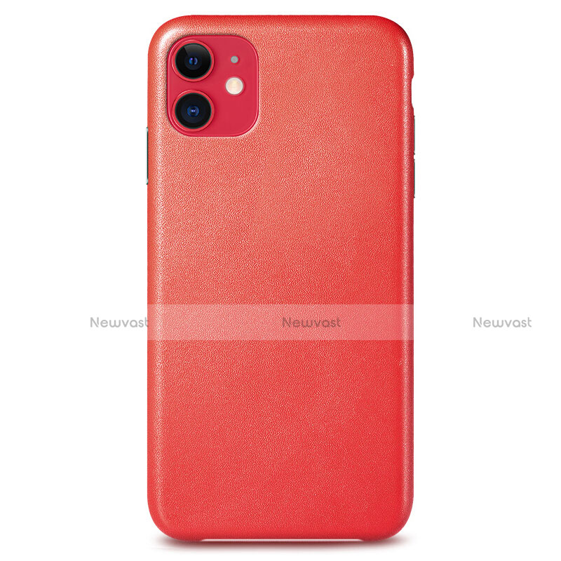 Soft Luxury Leather Snap On Case Cover R04 for Apple iPhone 11 Red