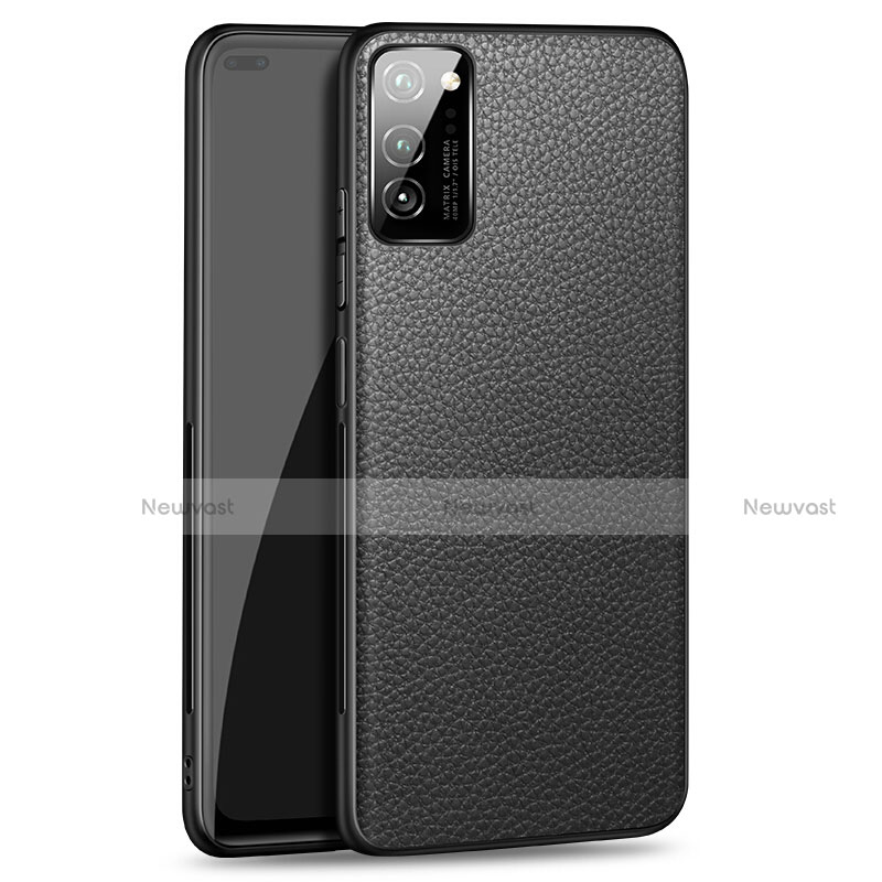 Soft Luxury Leather Snap On Case Cover R04 for Huawei Honor V30 Pro 5G Black