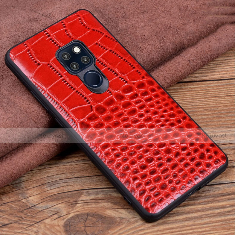 Soft Luxury Leather Snap On Case Cover R04 for Huawei Mate 20 Red