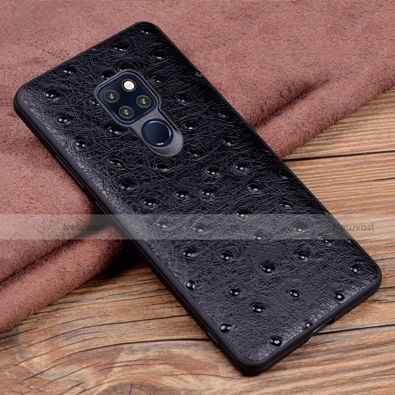 Soft Luxury Leather Snap On Case Cover R04 for Huawei Mate 20 X 5G Black