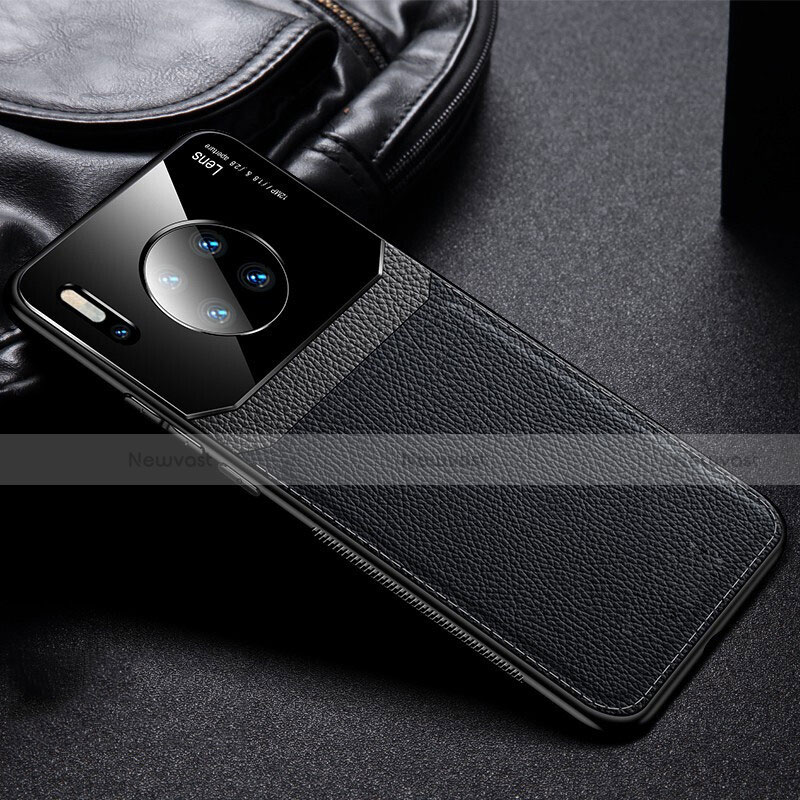 Soft Luxury Leather Snap On Case Cover R04 for Huawei Mate 30 5G Black