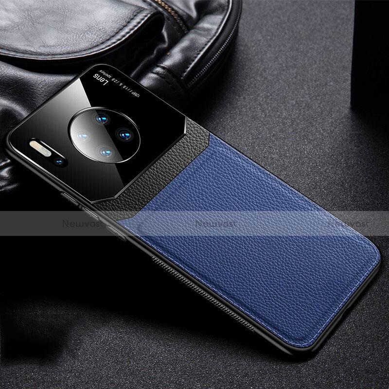 Soft Luxury Leather Snap On Case Cover R04 for Huawei Mate 30 5G Blue