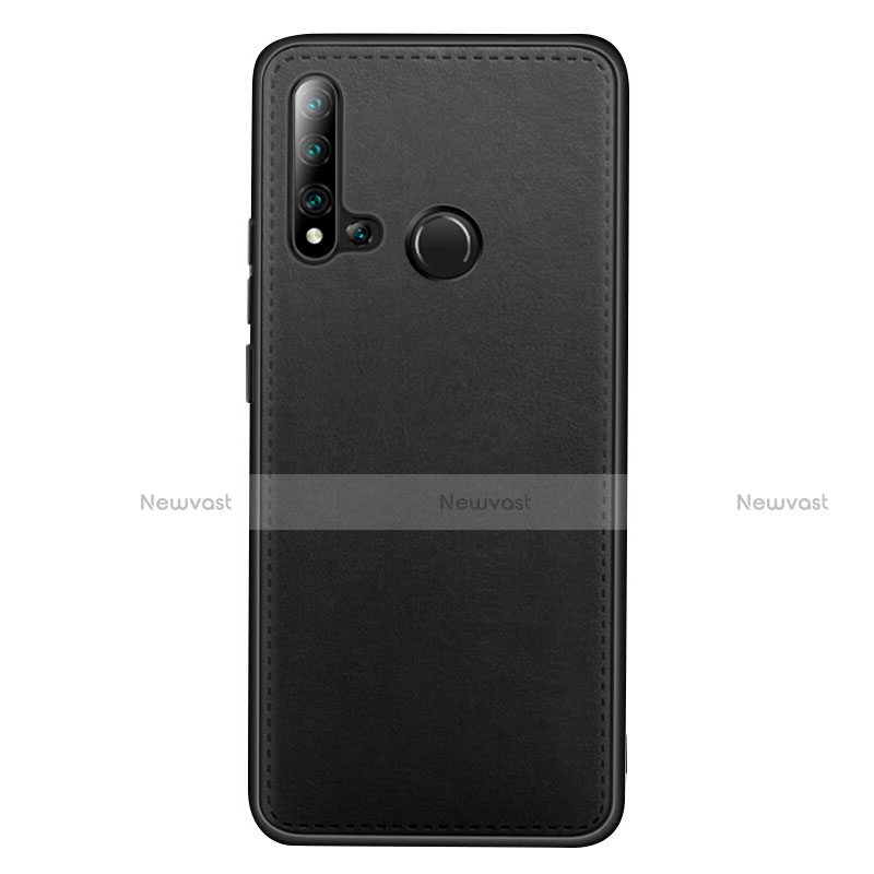 Soft Luxury Leather Snap On Case Cover R04 for Huawei Nova 5i Black