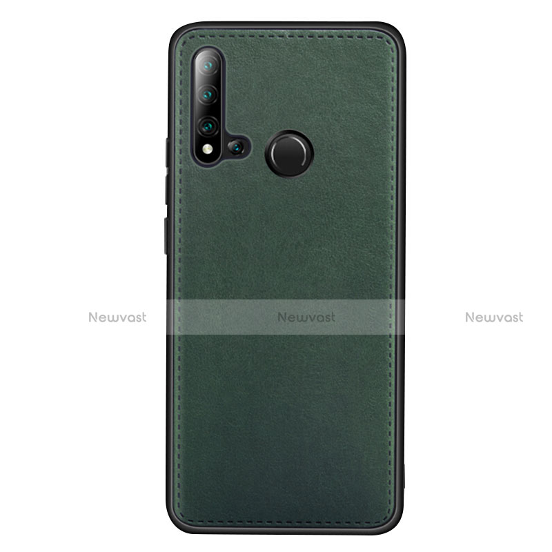 Soft Luxury Leather Snap On Case Cover R04 for Huawei Nova 5i Green