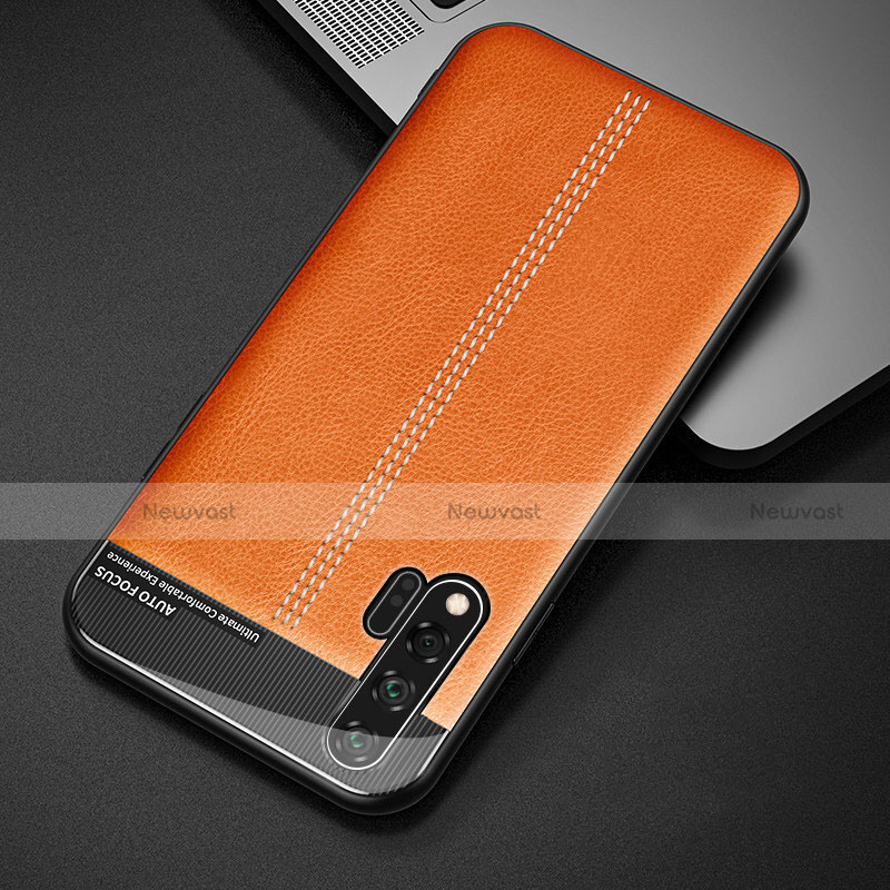 Soft Luxury Leather Snap On Case Cover R04 for Huawei Nova 6 Orange