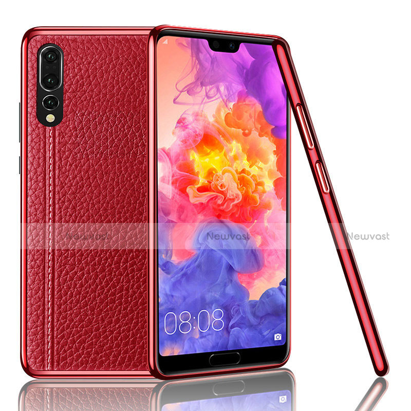 Soft Luxury Leather Snap On Case Cover R04 for Huawei P20 Pro Red