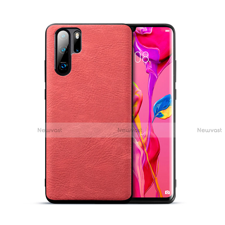 Soft Luxury Leather Snap On Case Cover R04 for Huawei P30 Pro Red