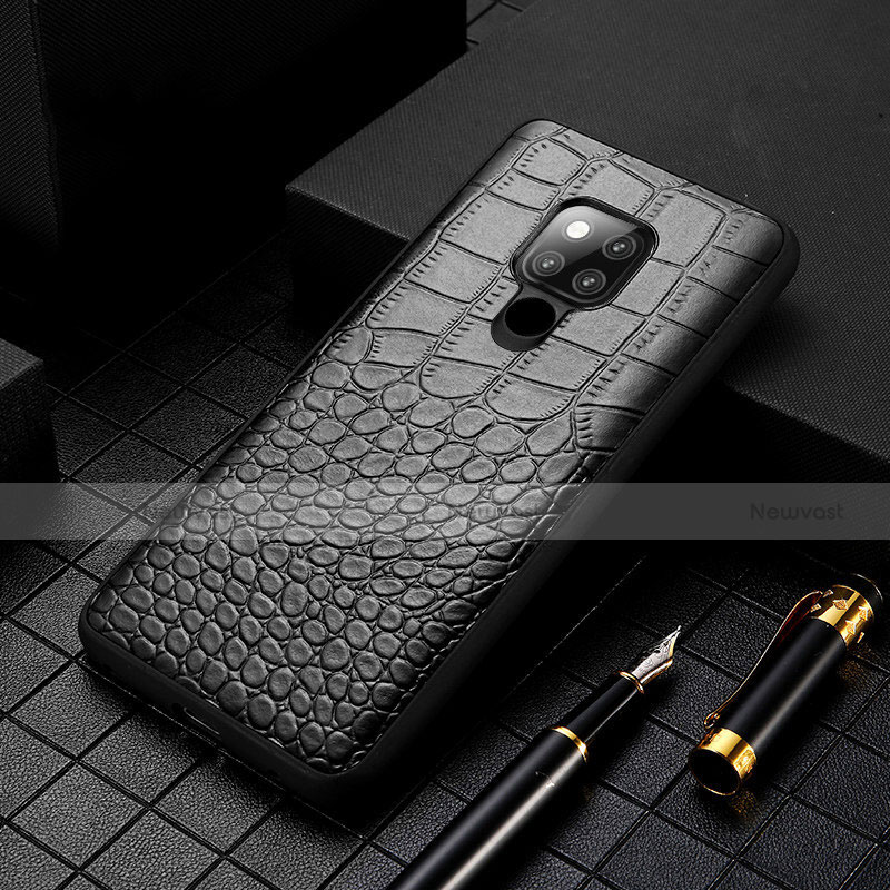 Soft Luxury Leather Snap On Case Cover R05 for Huawei Mate 20 X 5G Black