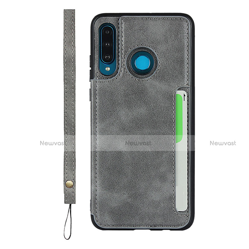 Soft Luxury Leather Snap On Case Cover R05 for Huawei Nova 4e