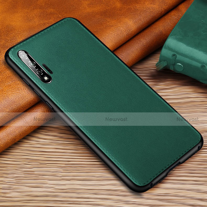 Soft Luxury Leather Snap On Case Cover R05 for Huawei Nova 6 5G Green