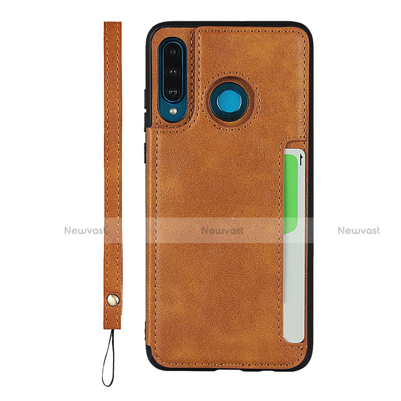 Soft Luxury Leather Snap On Case Cover R05 for Huawei P30 Lite