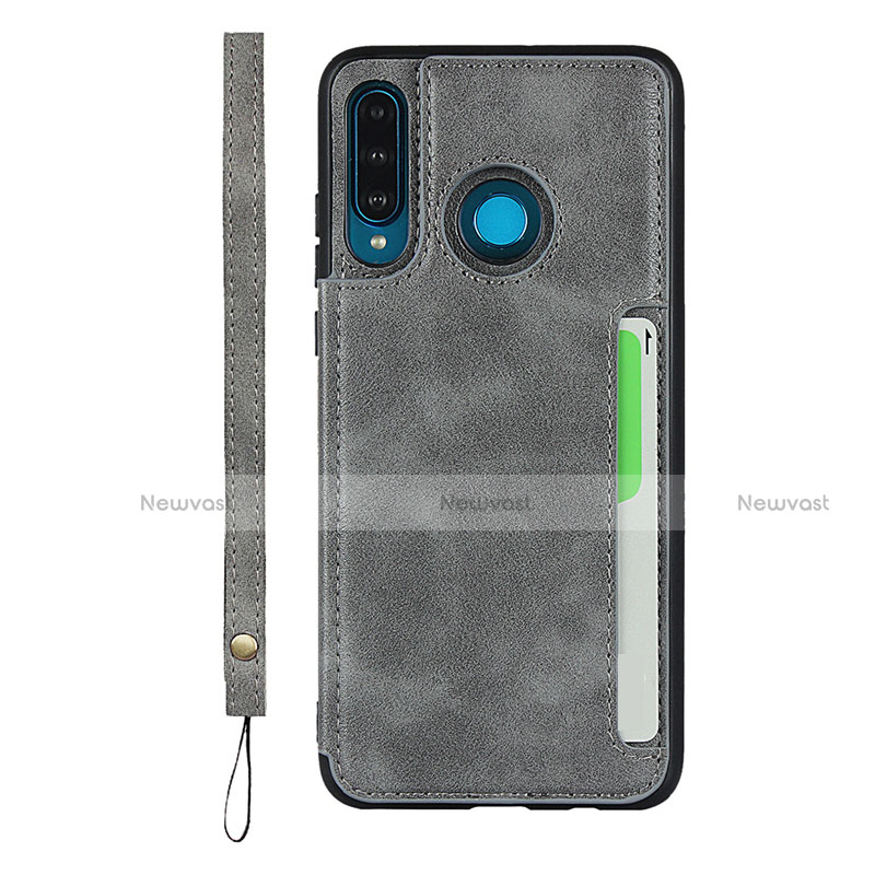 Soft Luxury Leather Snap On Case Cover R05 for Huawei P30 Lite XL