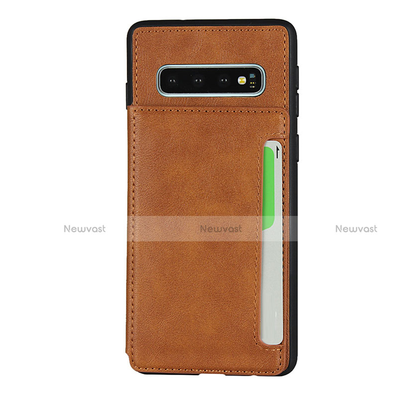 Soft Luxury Leather Snap On Case Cover R05 for Samsung Galaxy S10 Plus