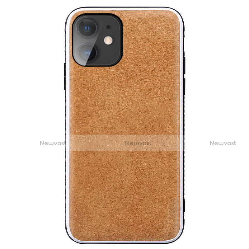 Soft Luxury Leather Snap On Case Cover R06 for Apple iPhone 11 Orange