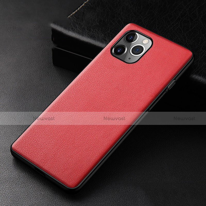 Soft Luxury Leather Snap On Case Cover R06 for Apple iPhone 11 Pro Max Red