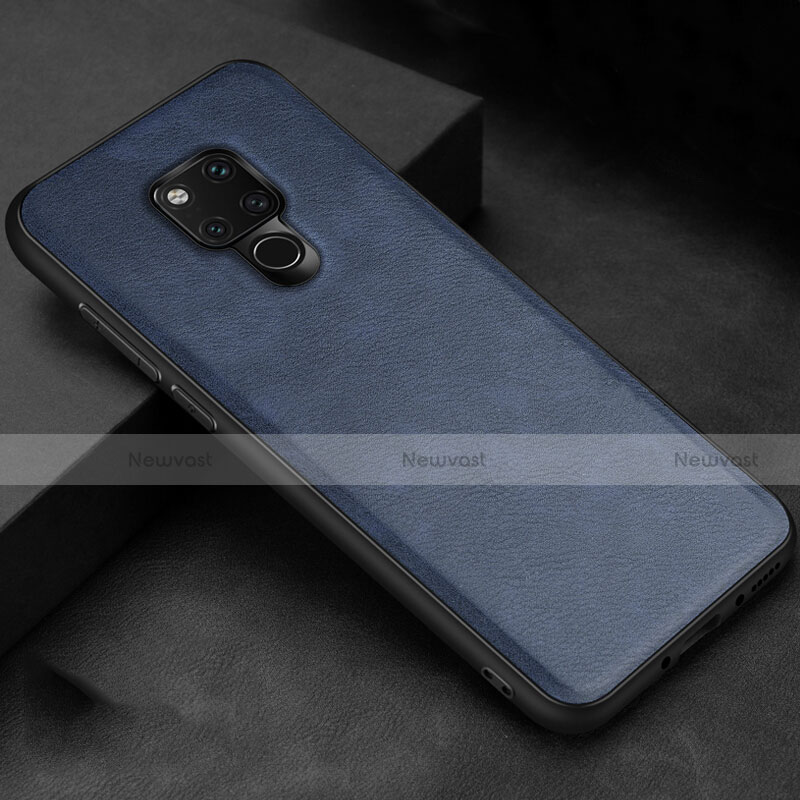 Soft Luxury Leather Snap On Case Cover R06 for Huawei Mate 20 X 5G Blue