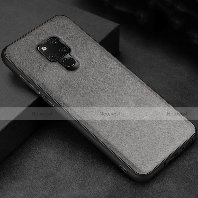 Soft Luxury Leather Snap On Case Cover R06 for Huawei Mate 20 X 5G Gray