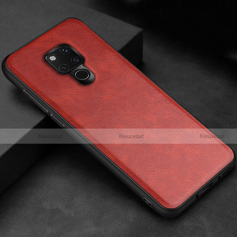 Soft Luxury Leather Snap On Case Cover R06 for Huawei Mate 20 X 5G Red