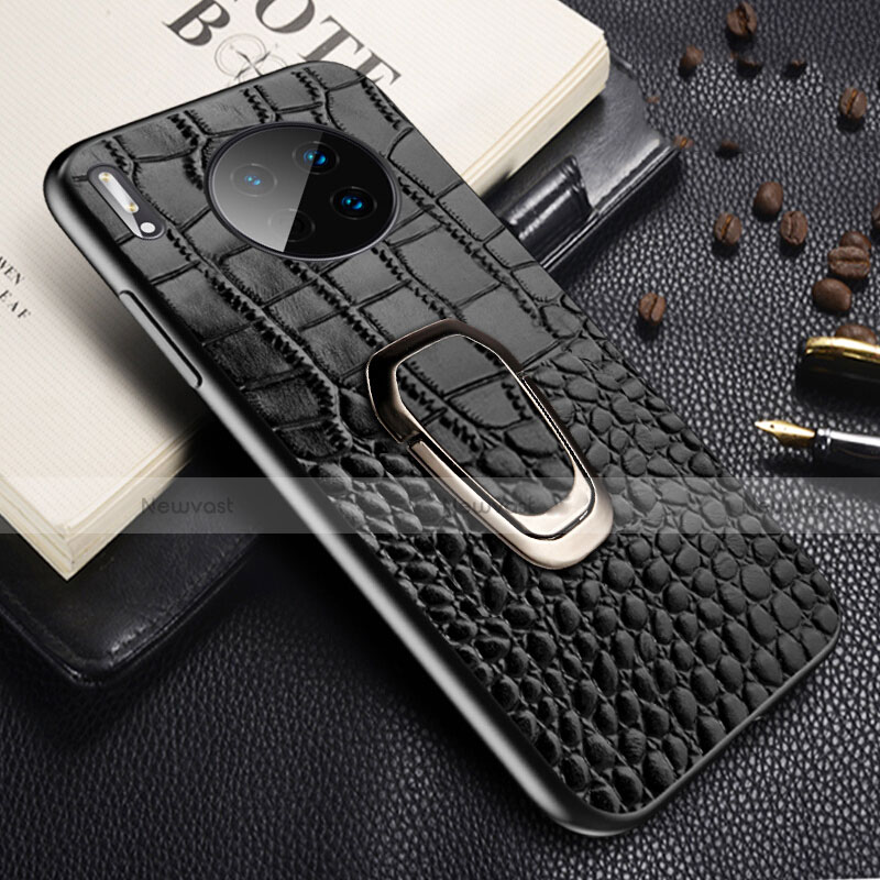 Soft Luxury Leather Snap On Case Cover R06 for Huawei Mate 30 Pro Black