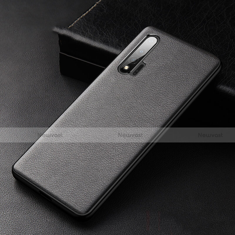 Soft Luxury Leather Snap On Case Cover R06 for Huawei Nova 6 5G Black