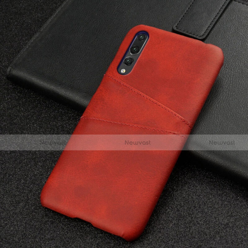 Soft Luxury Leather Snap On Case Cover R06 for Huawei P20 Pro Red