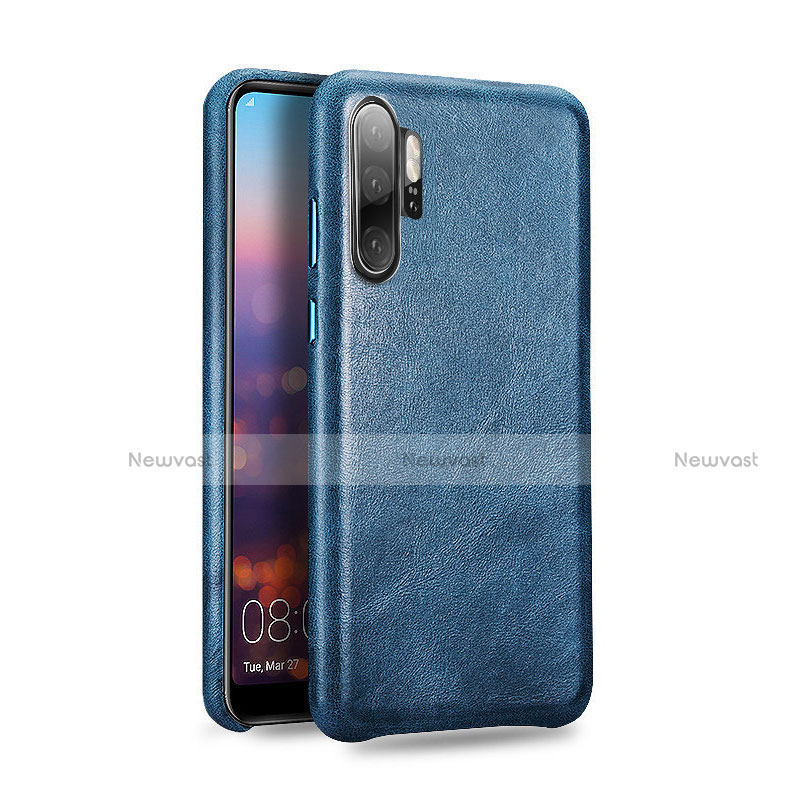 Soft Luxury Leather Snap On Case Cover R06 for Huawei P30 Pro Blue