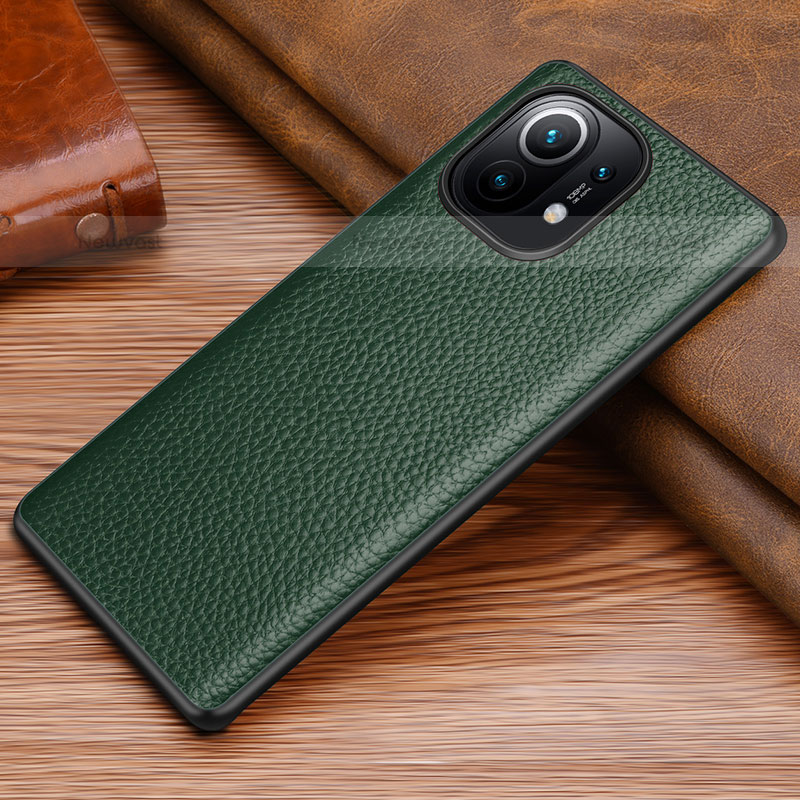 Soft Luxury Leather Snap On Case Cover R06 for Xiaomi Mi 11 Lite 5G Green