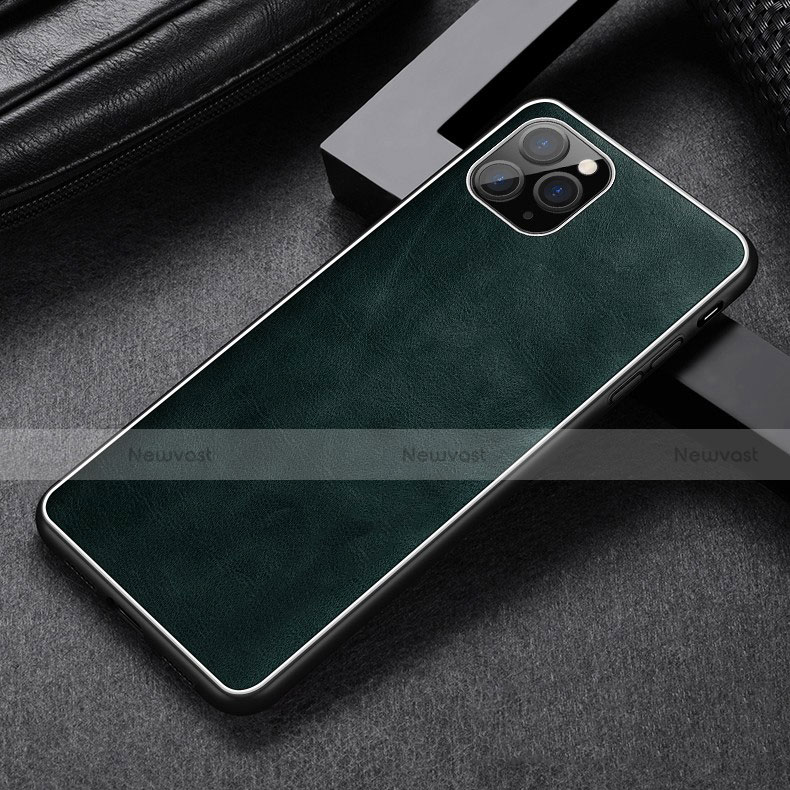 Soft Luxury Leather Snap On Case Cover R07 for Apple iPhone 11 Pro Green