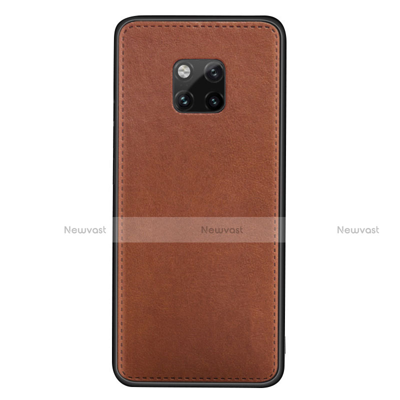 Soft Luxury Leather Snap On Case Cover R07 for Huawei Mate 20 Pro Orange