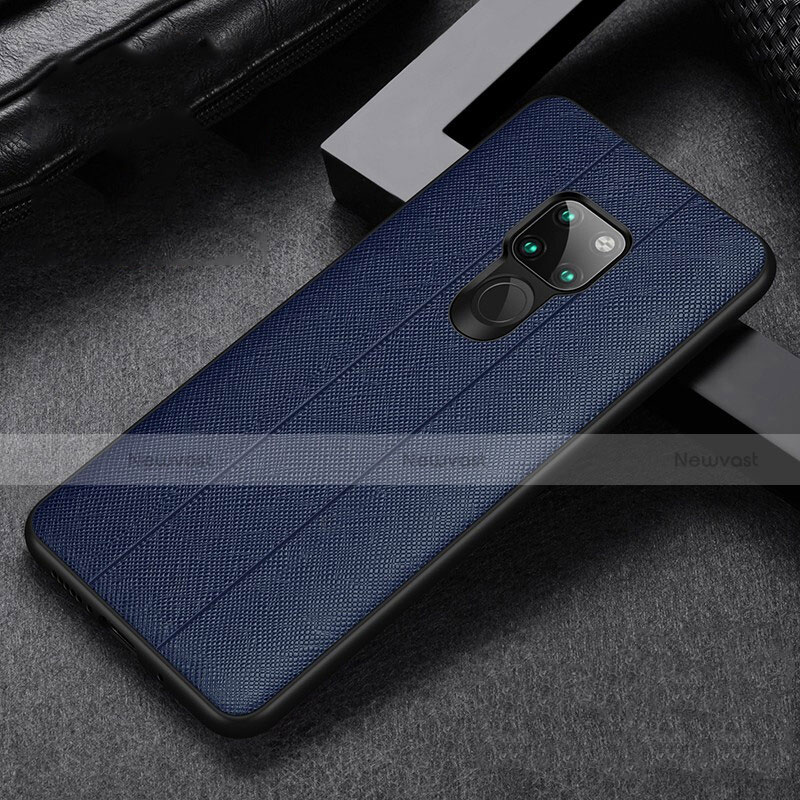 Soft Luxury Leather Snap On Case Cover R07 for Huawei Mate 20 X 5G Blue